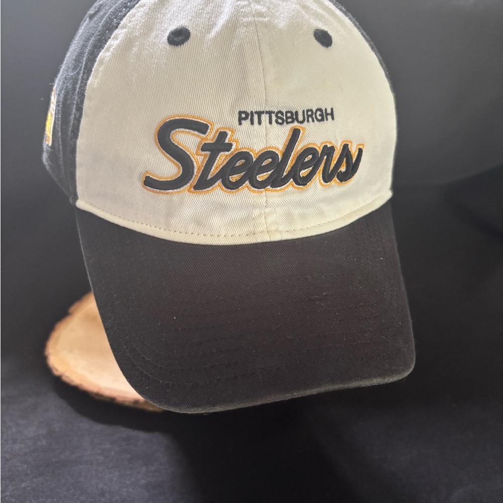 Pittsburgh Steelers Black and White Cap